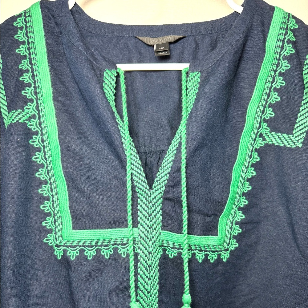 J. Crew Embroidered Peasant blouse 12p